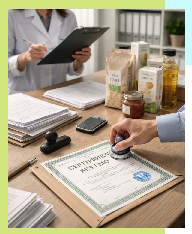 Получение сертификата Без ГМО для продукции в Донецке
